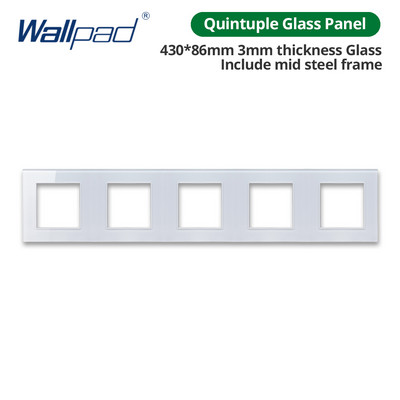 Wallpad Panou de sticlă albă Comutator de lumină de perete Doar cheie funcție DIY Combinație gratuită 52*52mm 1 2 3 4 5 Cadru multiplu