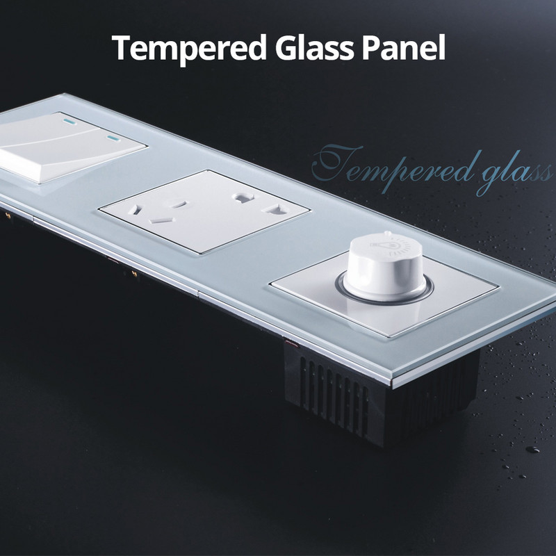 Wallpad Panou de sticlă albă Comutator de lumină de perete Doar cheie funcție DIY Combinație gratuită 52*52mm 1 2 3 4 5 Cadru multiplu