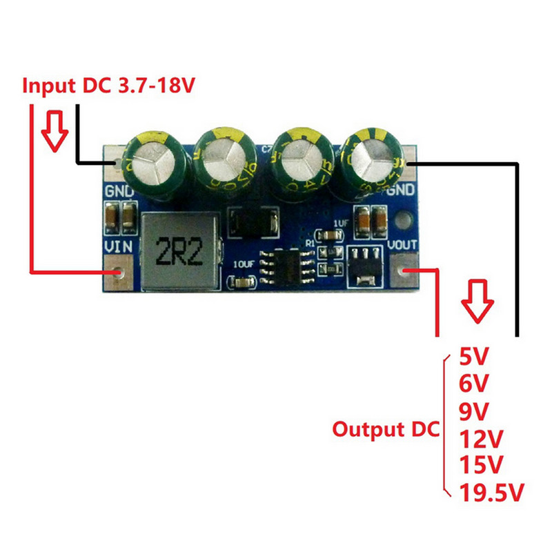 DC 3.7V-18V la 5V 6V 9V 12V 15V 19.5V DC DC Step-Up Board Boost Converter 60W High Power Boost Module Protecție la scurtcircuit