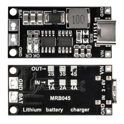 Nabíjačka 2S 3S 4S typu C na 8,4V 12,6V 16,8V 7,4V 11,1V 14,8 Step-Up Boost LiPo polymérová Li-Ion batéria pre lítium-iónové batérie 18650