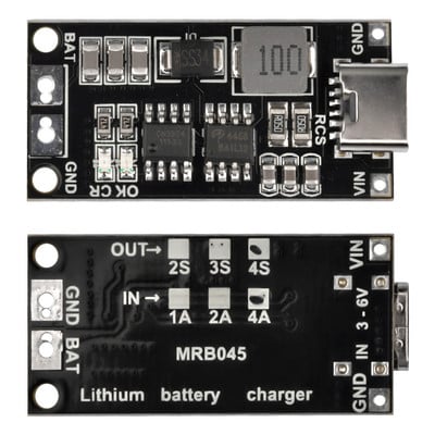 Nabíjačka 2S 3S 4S typu C na 8,4V 12,6V 16,8V 7,4V 11,1V 14,8 Step-Up Boost LiPo polymérová Li-Ion batéria pre lítium-iónové batérie 18650