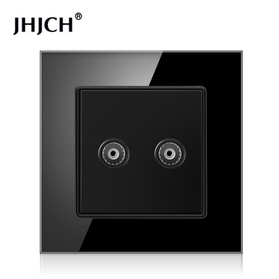 JHJCH-Cristal Panel de 1 entrada RJ45, Conector de Internet CAT6, TV, Tel, toma de pared