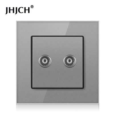 JHJCH-Cristal Panel de 1 entrada RJ45, Conector de Internet CAT6, TV, Tel, toma de pared