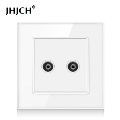 JHJCH-Cristal Panel de 1 entrada RJ45, Conector de Internet CAT6, TV, Tel, toma de pared