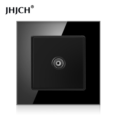 JHJCH-Cristal Panel de 1 entrada RJ45, Conector de Internet CAT6, TV, Tel, toma de pared