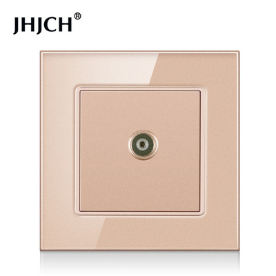 JHJCH-Cristal Panel de 1 entrada RJ45, Conector de Internet CAT6, TV, Tel, toma de pared