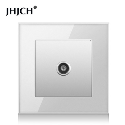 JHJCH-Cristal Panel de 1 entrada RJ45, Conector de Internet CAT6, TV, Tel, toma de pared