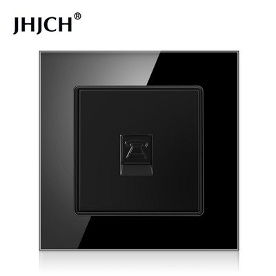 JHJCH-Cristal Panel de 1 entrada RJ45, Conector de Internet CAT6, TV, Tel, toma de pared