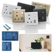 Priză din plastic Indicator LED Încărcare rapidă Port încărcător USB standard Regatul Unit Priză dublă de perete Priză Prize electrice