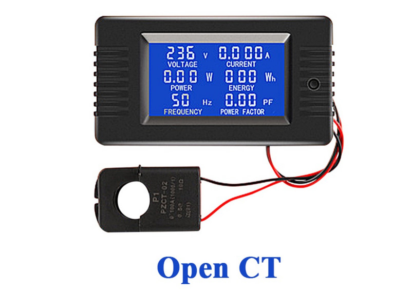 PZEM-022 AC digitaalse ekraaniga multimeeter Toitemonitor Voltmeeter Ampermeeter Vattmeeter Sagedusmõõtur Tegurimõõtur AC 80V ~ 260V 100A