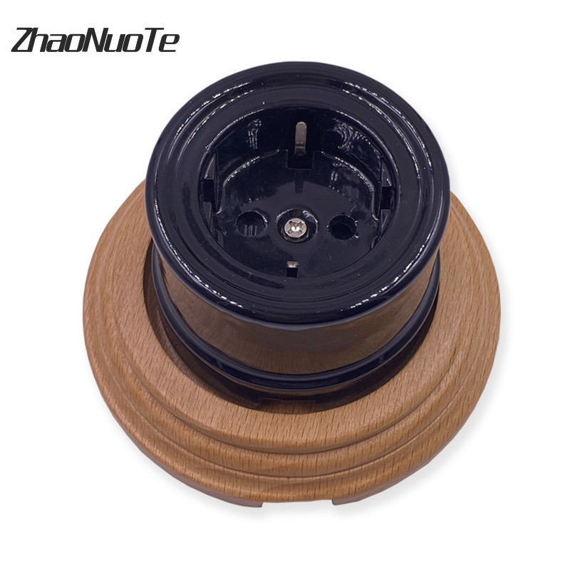 Augstas kvalitātes Eiropas keramikas elektriskā kontaktligzda sienas kontaktligzda ES standarta ligzda Integrēta 16A 250V