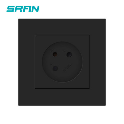 Priză SRAN standard UE Israel, panou din sticlă de cristal, prizele electrice de perete 100 ~ 250V 16A Aplicabile cutiei rotunde cutie pătrată