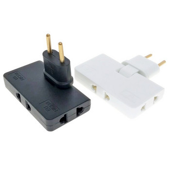 EU Plug 3 Way Splitter Mini 3 In1 Outlet Wireless Extension Πολύπριζο AC110~250V 10A
