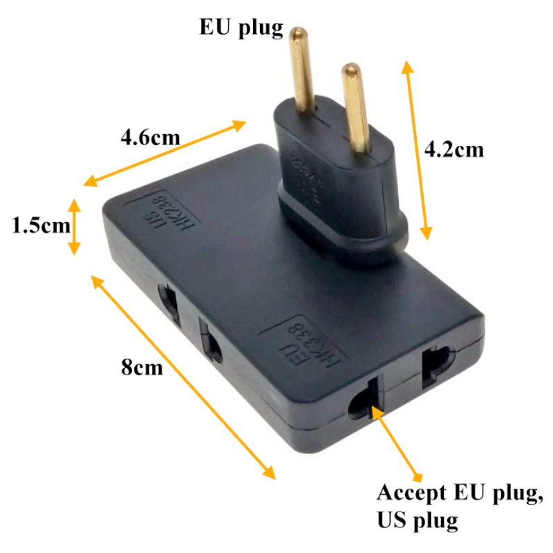 ES spraudnis, 3 ceļu sadalītājs, mini 3 in1 kontaktligzda, bezvadu pagarinātāja barošanas josla AC110 ~ 250 V 10 A