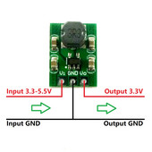 mini méretű 2A DC DC Buck Converter 3,3-5,5-3,3 V modul Step Down Feszültségszabályozó modul Cserélje ki az ams117-3,3