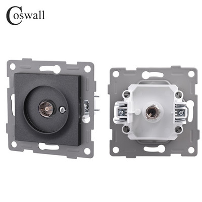 Σειρά COSWALL H Λευκός / Μαύρος τοίχος ΕΕ Standard Schuko Socket Διπλή μονάδα φόρτισης USB Type-C DIY
