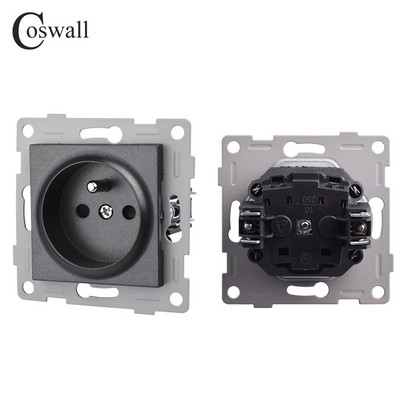 Σειρά COSWALL H Λευκός / Μαύρος τοίχος ΕΕ Standard Schuko Socket Διπλή μονάδα φόρτισης USB Type-C DIY
