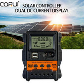 CORUI Auto Solar Charge Charge Controller 10A 20A 30A 12V 24V PWM Controller LCD kijelző Dual USB 5V Output Solar Panel Charge Regulat