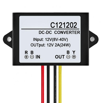 Аксесоари за регулатор на напрежение C121202 DC 12V към DC 12V 2A Водоустойчив адаптер за стабилизатор Автомобилни аксесоари