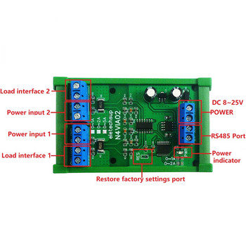 0-30V Измерване на сигнала за напрежение 1A 2A 5A Модул за събиране на ток 3 В 1 RS485 Modbus RTU Платка за измерване на ток и напрежение