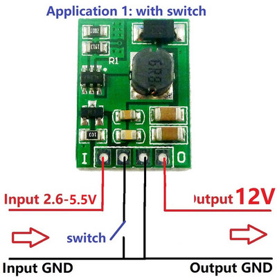 Step-Up Boost Converter Feszültségszabályzó tápegység modul kártya be-/kikapcsolás DC-Dc 3V 3.3V 3.7V 4.2V 5V - 5V 6V 9V 12V