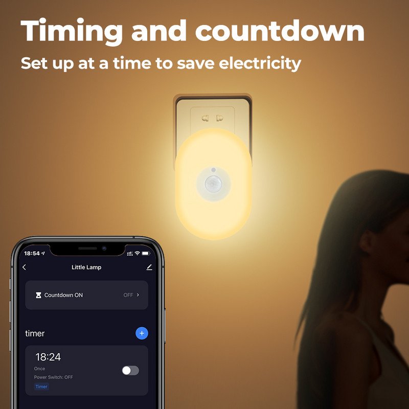 Inteligentná WiFi indukčná malá nočná lampa s viacerými prevodmi, stmievanie, domáca nočná lampa, farebná spálňová lampa