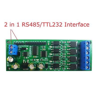 DC 12V 24V RS485 többfunkciós félvezető relé modul 4CH MOS tranzisztor és 8CH TTL szintű kimeneti kártya Modbus RTU & AT Command