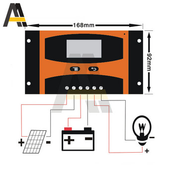 20A 30A соларен контролер за зареждане, соларен панел, регулатор на батерията с USB порт 12/24V PWM, автоматичен параметър, панел за регулатор на зареждането