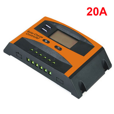 20A 30A päikeseenergia laadimise kontroller päikesepaneeli aku regulaator USB-pordiga 12/24V PWM automaatse parameetri laadimise regulaatori paneel