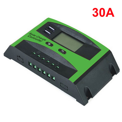 20A 30A päikeseenergia laadimise kontroller päikesepaneeli aku regulaator USB-pordiga 12/24V PWM automaatse parameetri laadimise regulaatori paneel