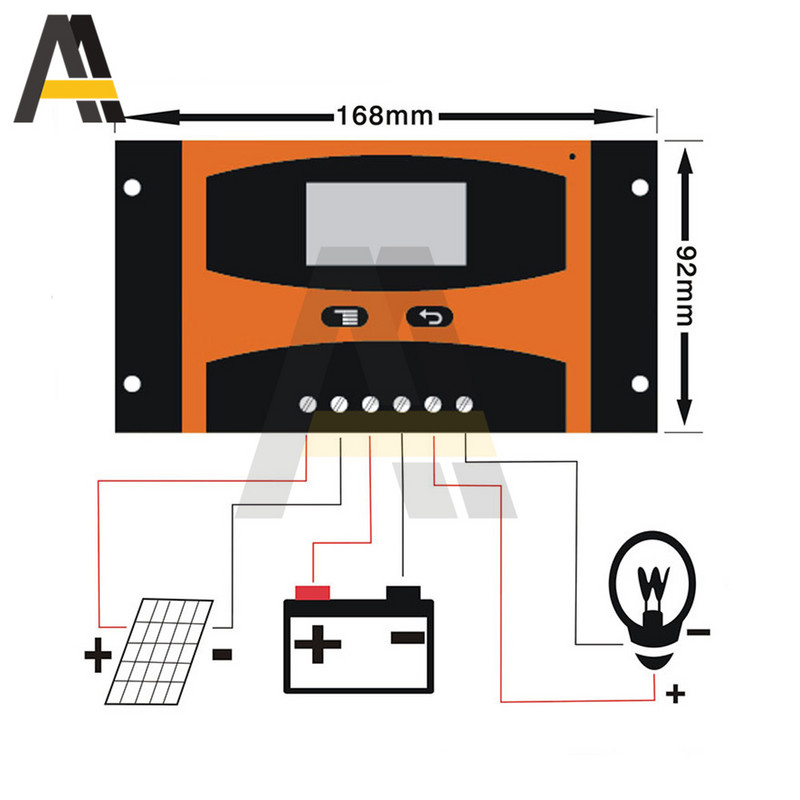 20A 30A päikeseenergia laadimise kontroller päikesepaneeli aku regulaator USB-pordiga 12/24V PWM automaatse parameetri laadimise regulaatori paneel