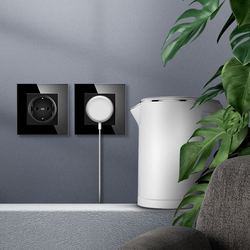 Novski Priză de perete standard european UE Rusia Germania Spania, Negru Alb Gri Cristal Panou, 250V 16A, Priză de perete din sticlă