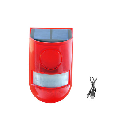 Napenergiával működő riasztó, mozgásérzékelő, újratölthető, vízálló hangfény-biztonsági figyelmeztetés