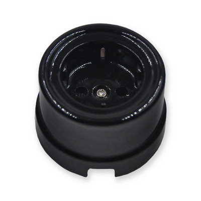 Βελτίωση σπιτιού Ρετρό κεραμική ΕΕ Ηλεκτρική πρίζα τοίχου 1-3 οπών Ξύλινη βάση σε ευρωπαϊκό στιλ πρίζα τοίχου