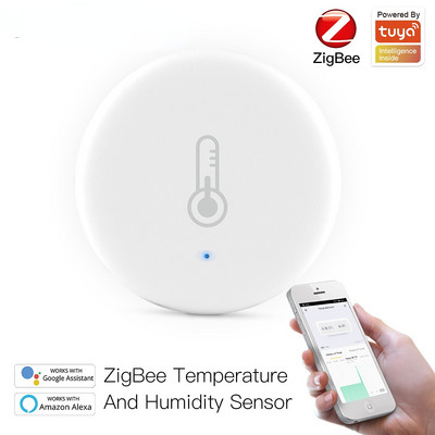 Tuya Smart ZigBee viedais temperatūras un mitruma sensors ar akumulatoru darbināma drošība ar Tuya Smart Life lietotni Alexa