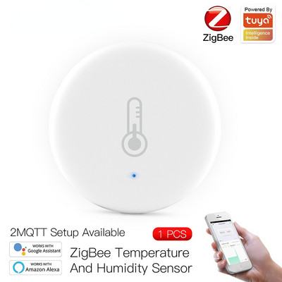 Tuya Smart ZigBee inteligentný senzor teploty a vlhkosti napájaný z batérie, zabezpečenie s aplikáciou Tuya Smart Life Alexa
