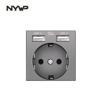 nywp модул за монтиране на стена Направи си сам Европейски стандарт PC сив панел захранващ контакт превключвател без функция комбинация