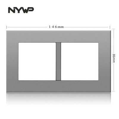 NYWP nástenný montážny modul DIY európsky štandard PC sivý panel zásuvka spínač tlačidlo funkcia bezplatná kombinácia