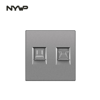 NYWP nástenný montážny modul DIY európsky štandard PC sivý panel zásuvka spínač tlačidlo funkcia bezplatná kombinácia