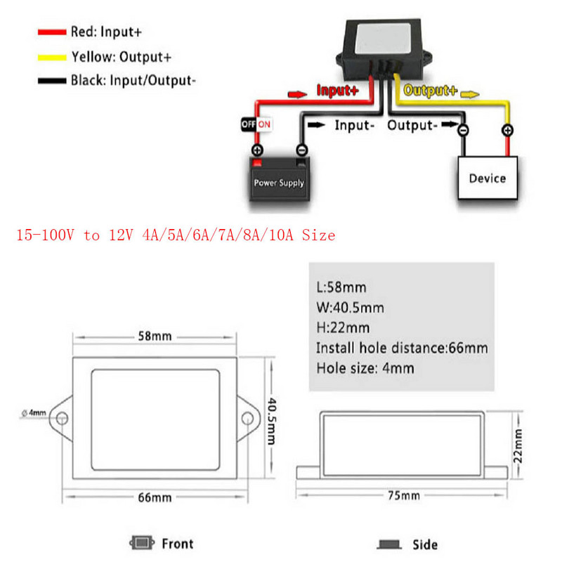 DC15V-100V la 12V 1A 2A 3A 4A 5A 6A 7A 8A 10A Convertor DC DC Step Down 12V Volt Car Buck Regulator Transformator de tensiune
