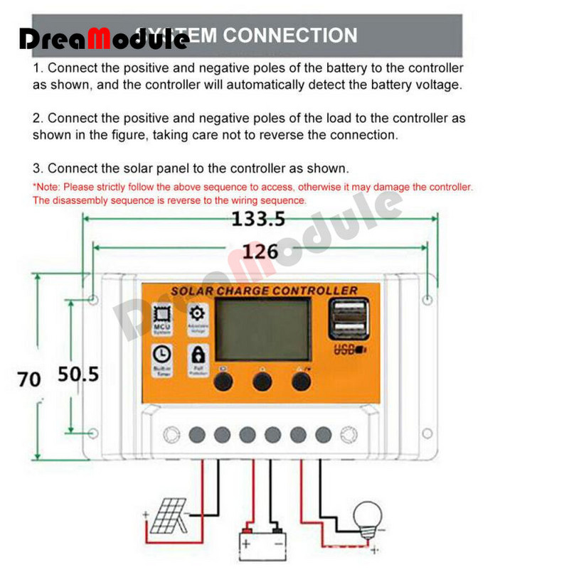 100A päikeseenergia laadimiskontroller päikesepaneeli kontroller 12V/24V reguleeritav LCD-ekraan päikesepaneeli aku regulaator USB-pordiga