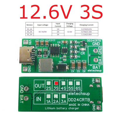 2-6S Tip-c Multi-celule 8,4 V 12,6 16,8 21 V 25,2 V Modul de încărcare amplificator pentru acumulatori 7,4 V 11,1 V 14,8 V 18,5 V 22,2 V 18650