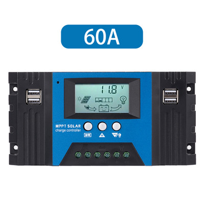 30/40/50/60/100A MPPT контролер за слънчево зареждане Двоен USB LCD дисплей 12V/24V автоматичен панел за слънчеви клетки Регулатор за зарядно устройство с товар