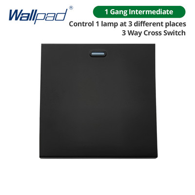 Wallpad Panou din sticlă neagră Comutator de lumină de perete Tasta funcție Doar DIY Combinație gratuită 52*52mm 1 2 3 4 5 Cadru multiplu