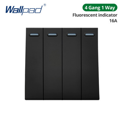 Wallpad Panou din sticlă neagră Comutator de lumină de perete Tasta funcție Doar DIY Combinație gratuită 52*52mm 1 2 3 4 5 Cadru multiplu