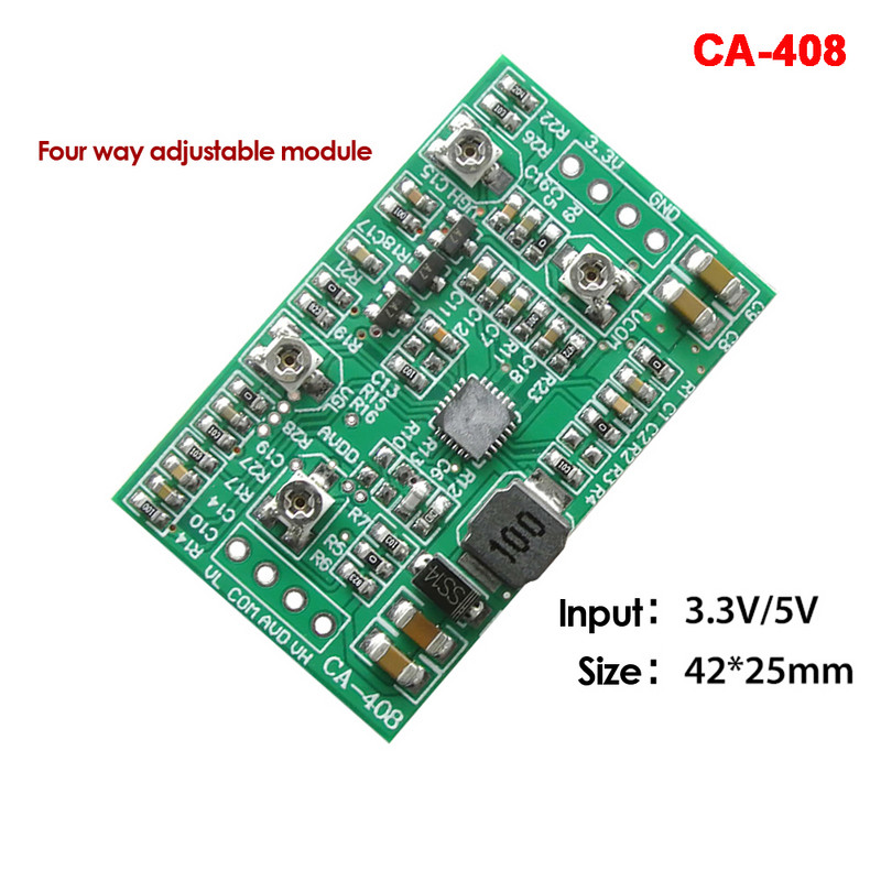 CA-408 CA-508 3.3V 5V 12V pastiprināšanas plates modulis VGL VGH VCOM AVDD 4 kanālu regulējams, paaugstināms LCD TCON modulis