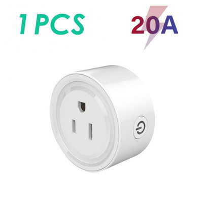 10A16A 20A Tuya Wifi US Plug DIY Smart Home Timing tápcsatlakozó Smart App Vezeték nélküli vezérlés Kimenet Hang az Alexa Google Home segítségével