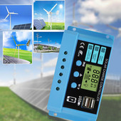 Napelemes töltésvezérlő PWM PWM automatikus szoláris feszültségszabályozó állítható LCD kijelzővel, többfunkciós automatikus napelemes