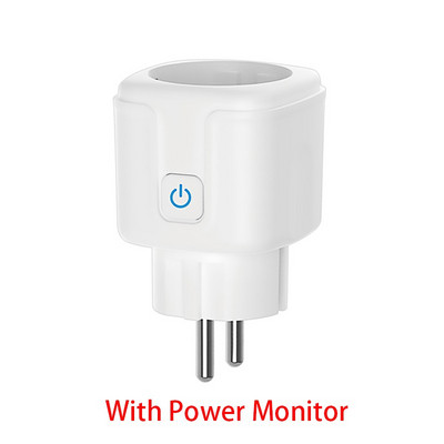 Tuya Zigbee Smart Socket EU Plug 16A Outlet Adapter Power Monitor Wireless Diaľkové ovládanie Funguje s Google Home Alexa Alice
