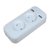 2021 Új tervezésű dupla aljzat európai 5V 2A USB hosszabbító aljzat LE-11 fehér színű pop aljzat USB kimenet
